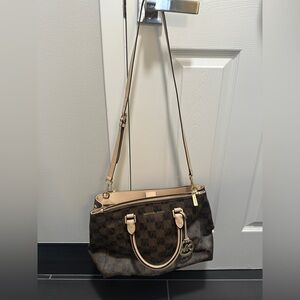 michael kors louis vuitton lookalike purse bag satchel brown.